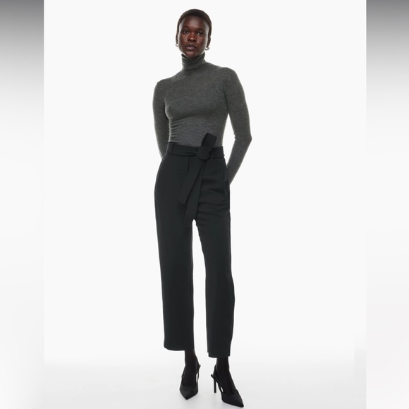 NWOT: ARTIZIA WILFRED - Tie-Front Black Pant - Size 2 - Picture 1 of 6